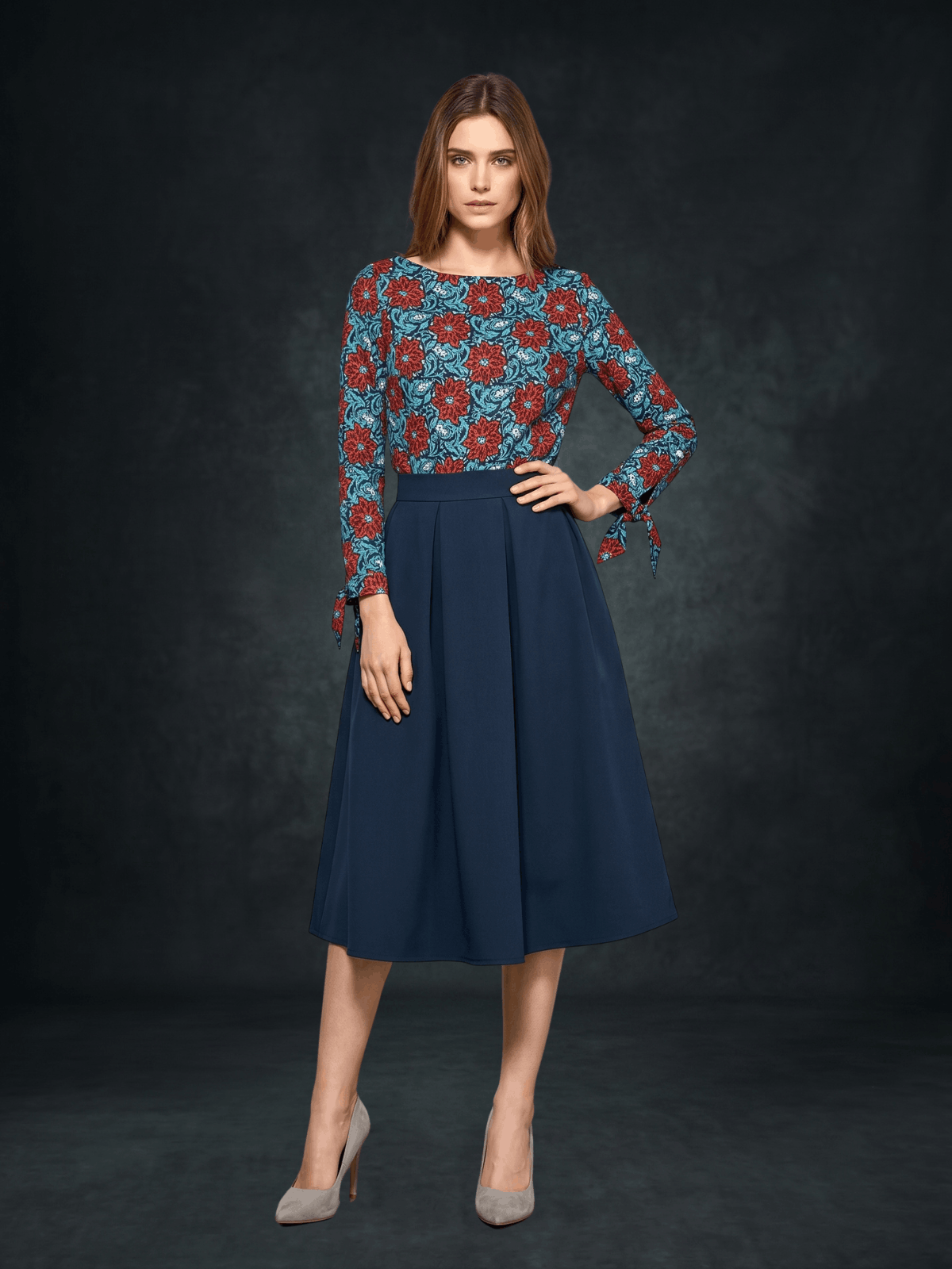 Slate Blue Skirt Front